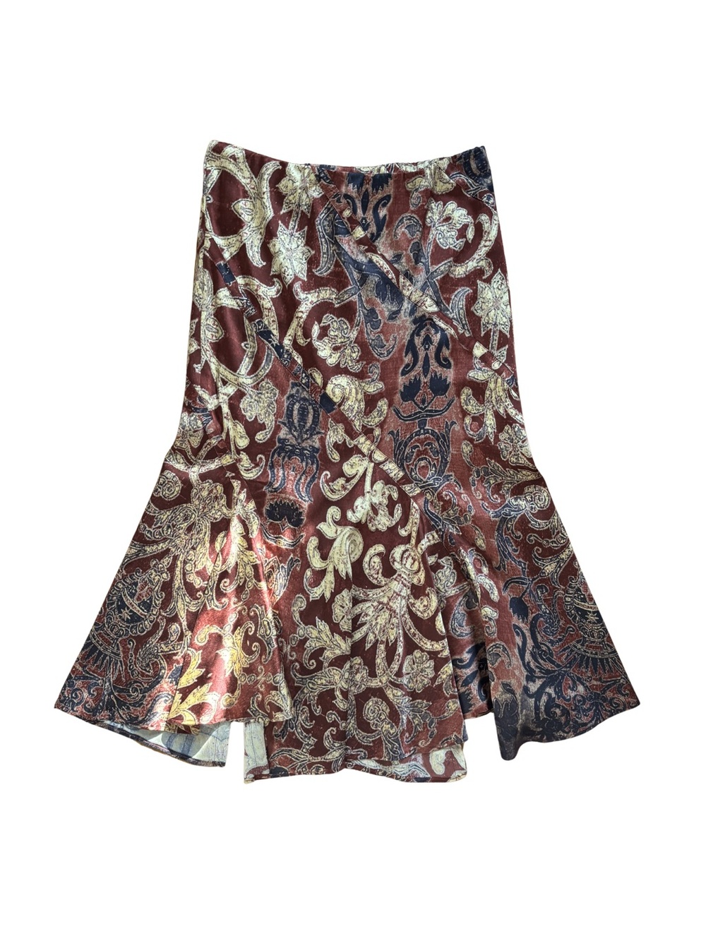 Roberto Cavalli FW2004 Burgundy Silk Baroque Midi Skirt - Picture 4 of 10